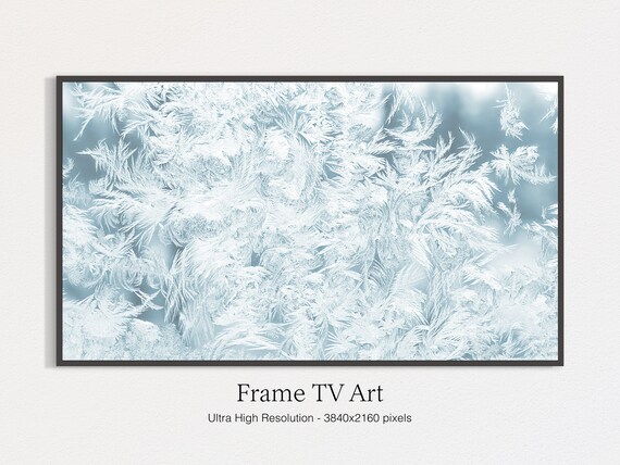Christmas Winter Frame TV Art, Minimal Snowflakes