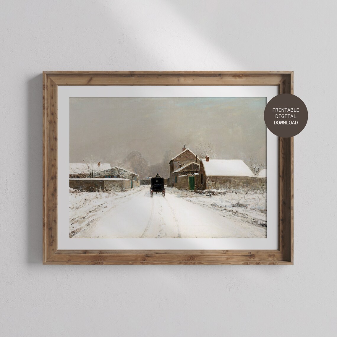 Cozy Winter Scene Art Print, Winter Village - Image 3