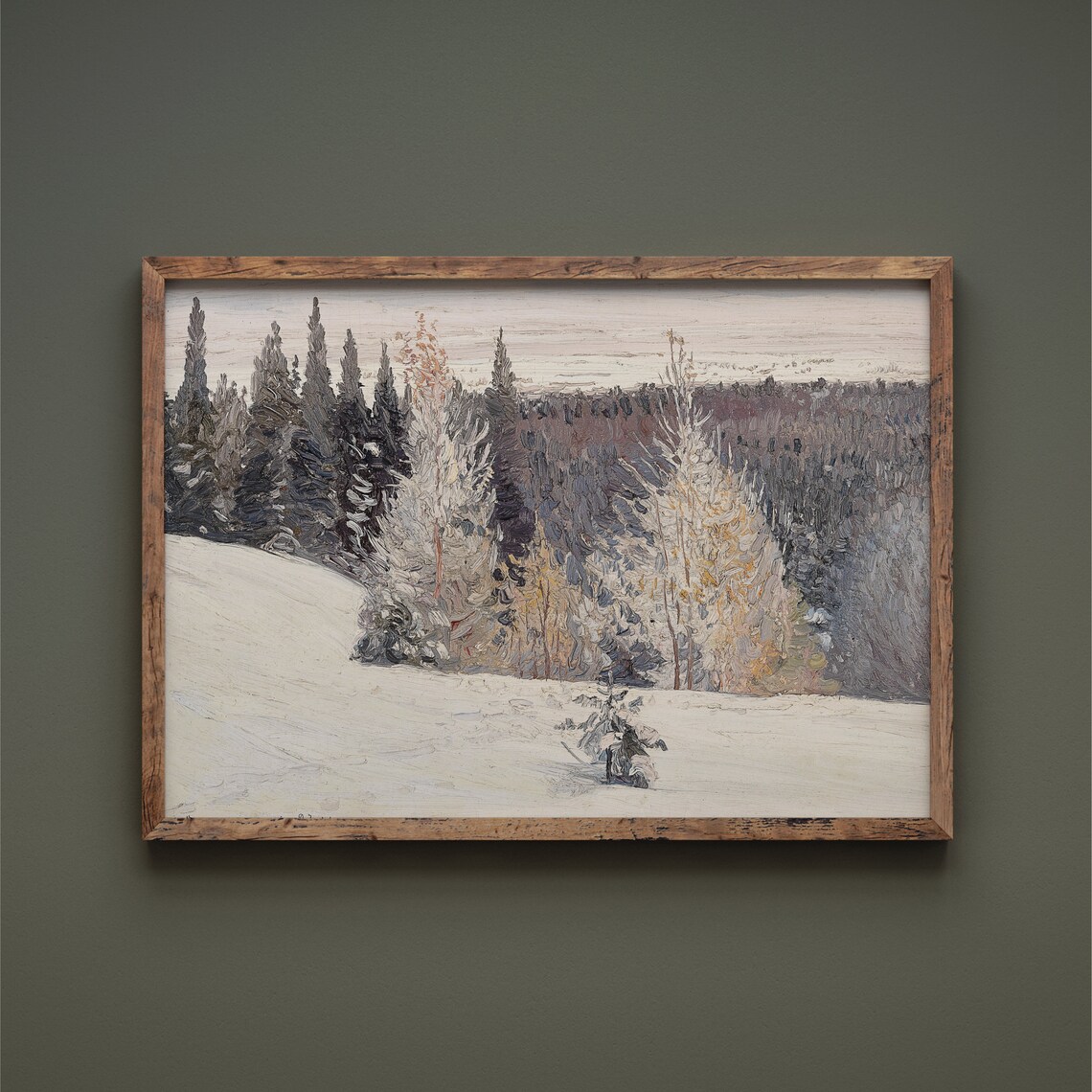 Snowy Christmas Trees Landscape, Winter Decor - Image 2