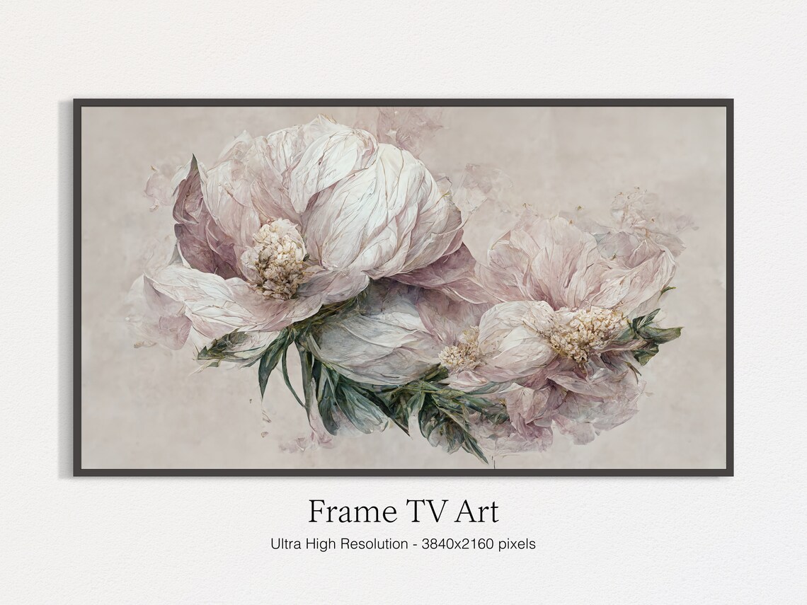 Blush Pink Peonies Close Up Soft Floral Botanical Watercolor Art Print