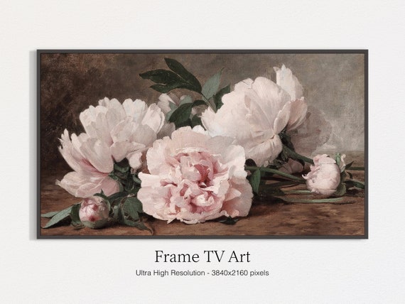 Vintage Peony Flowers Painting Floral Still Life Art Print