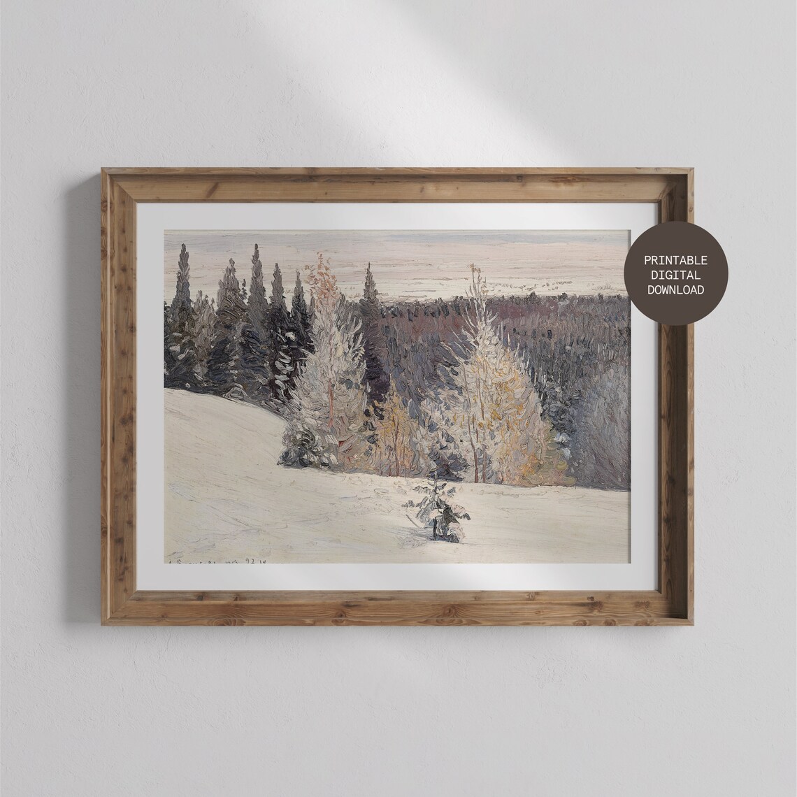 Snowy Christmas Trees Landscape, Winter Decor - Image 3