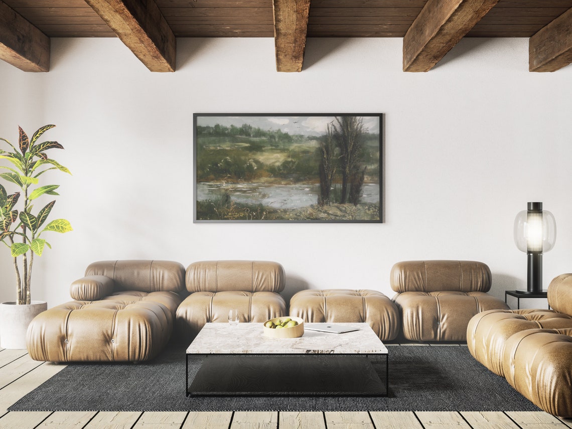 Frame Tv Art Vintage Pond Landscape Painting Tv Art Instant - Image 4
