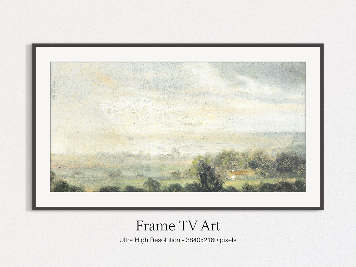 Vintage Frame TV Landscape Art Print, Muted Nature - Image 4