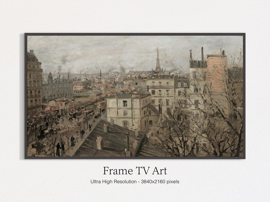 Vintage Cityscape Travel Poster, Instant Art Print