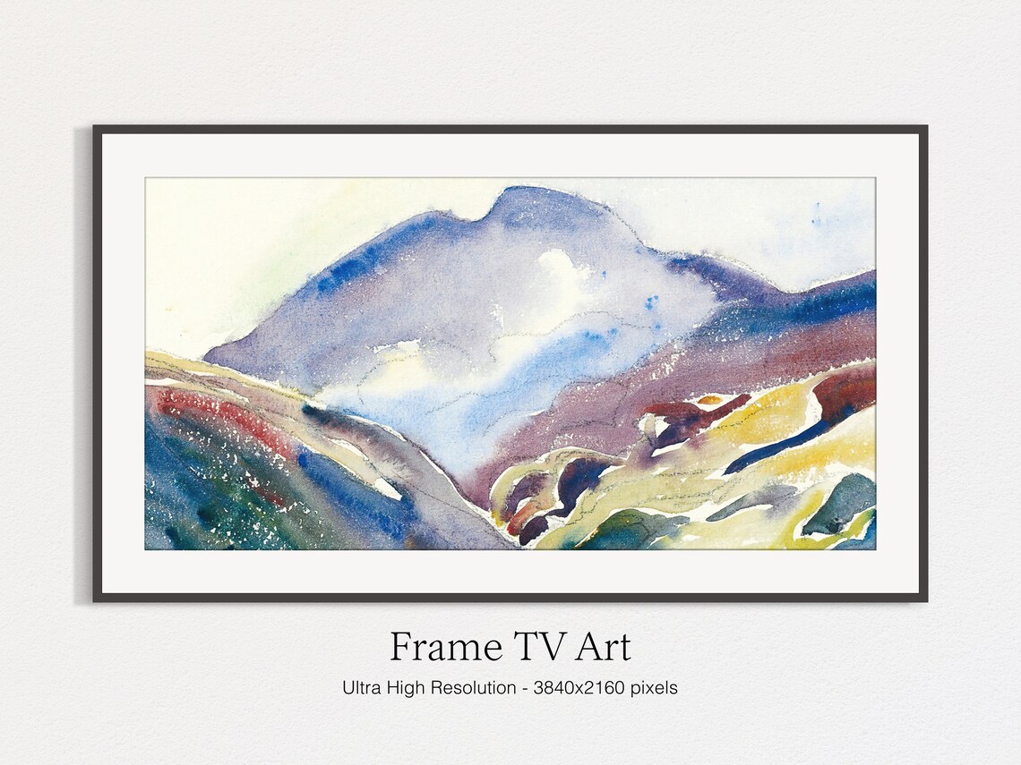 High Mountain Landscape, Watercolor Art - Image 5