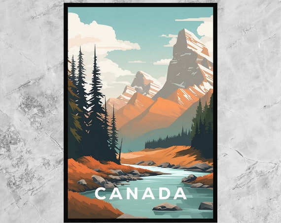 Canada Retro Travel Poster, Vintage Travel Print