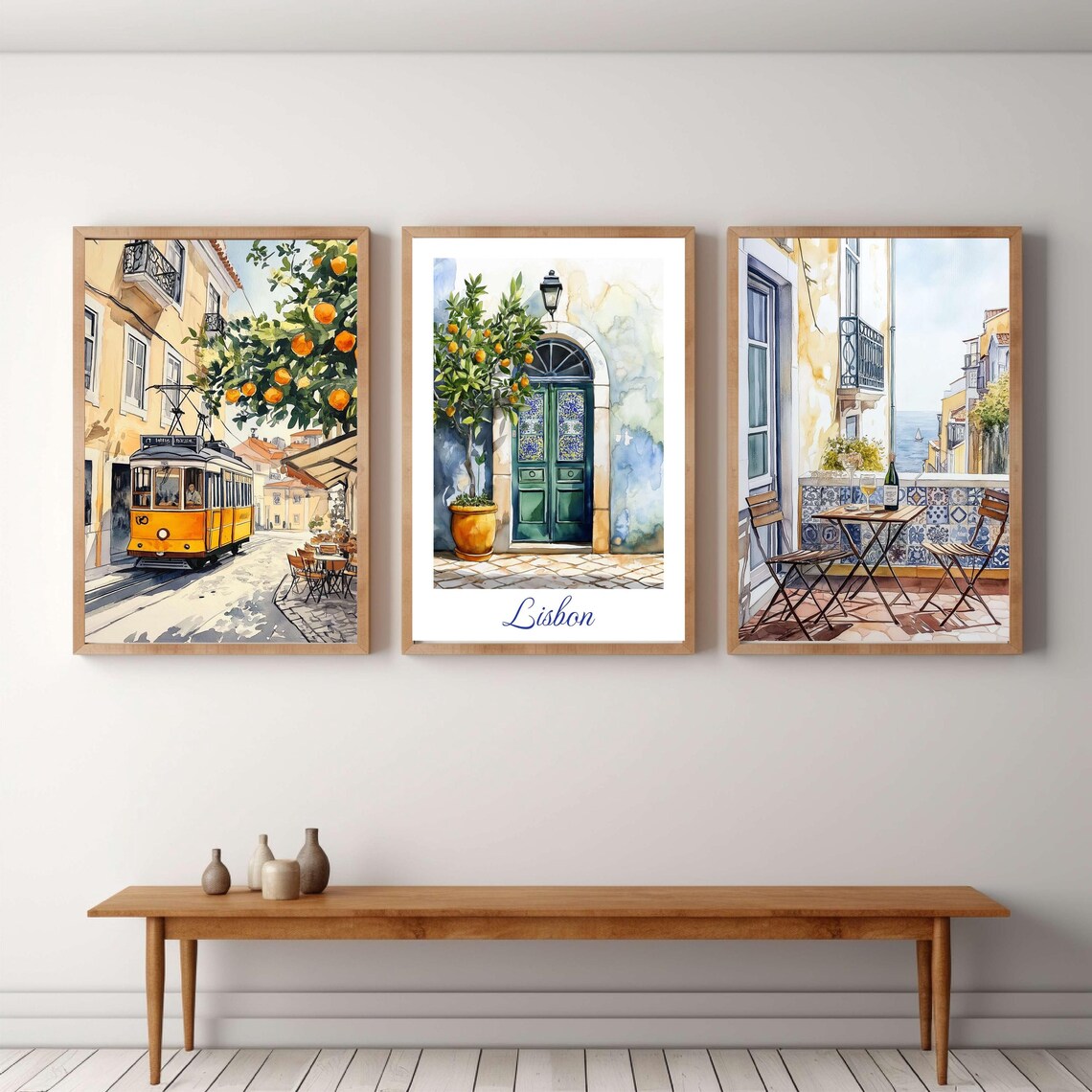 Portugal And Lisbon Watercolor Travel Poster Set