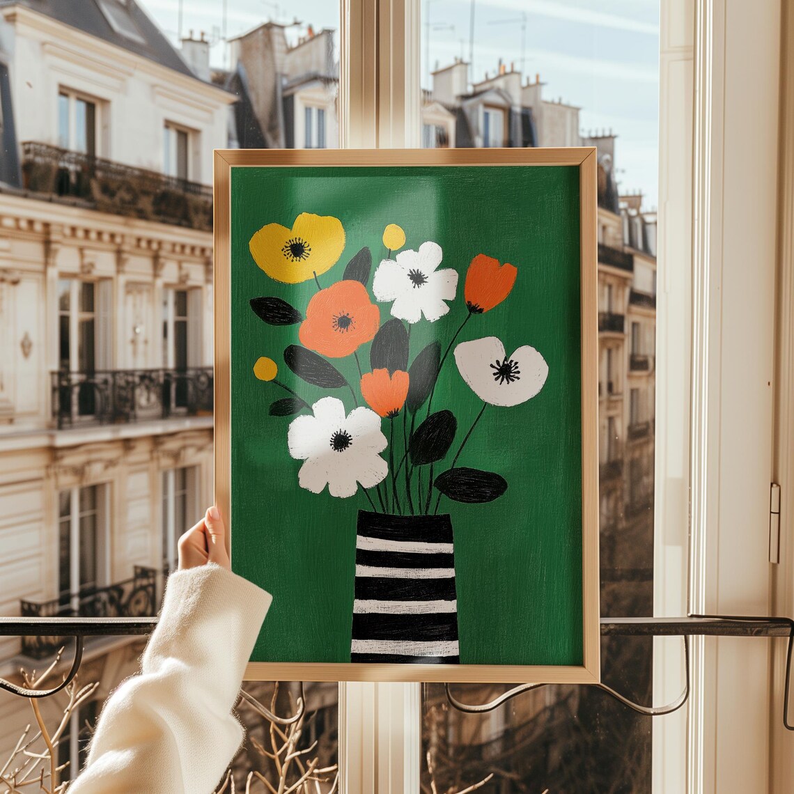 Modern Floral Bouquet, Minimalist Wall Art Print - Image 3