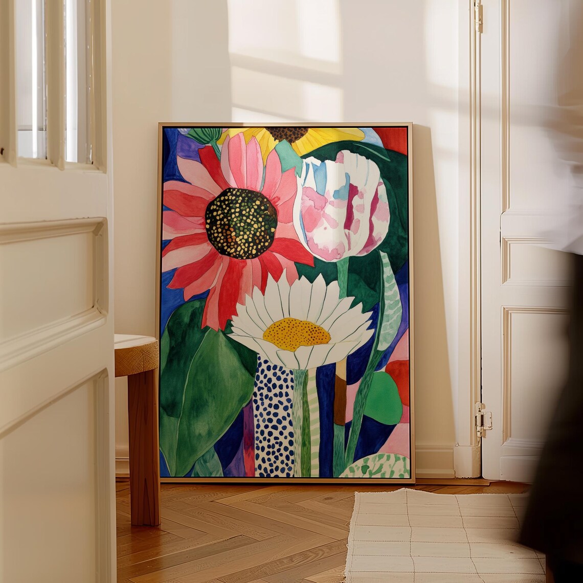 Bold Colorful Flower Composition, Modern Floral Art - Image 2