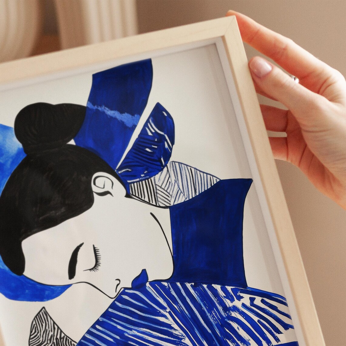 Abstract Woman Portrait, Minimalist Brushstroke Art - Image 3