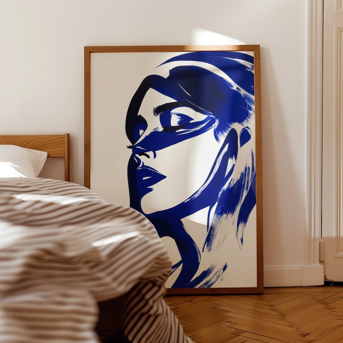 Abstract Brushstroke Woman Portrait, Minimalist Modern - Image 3