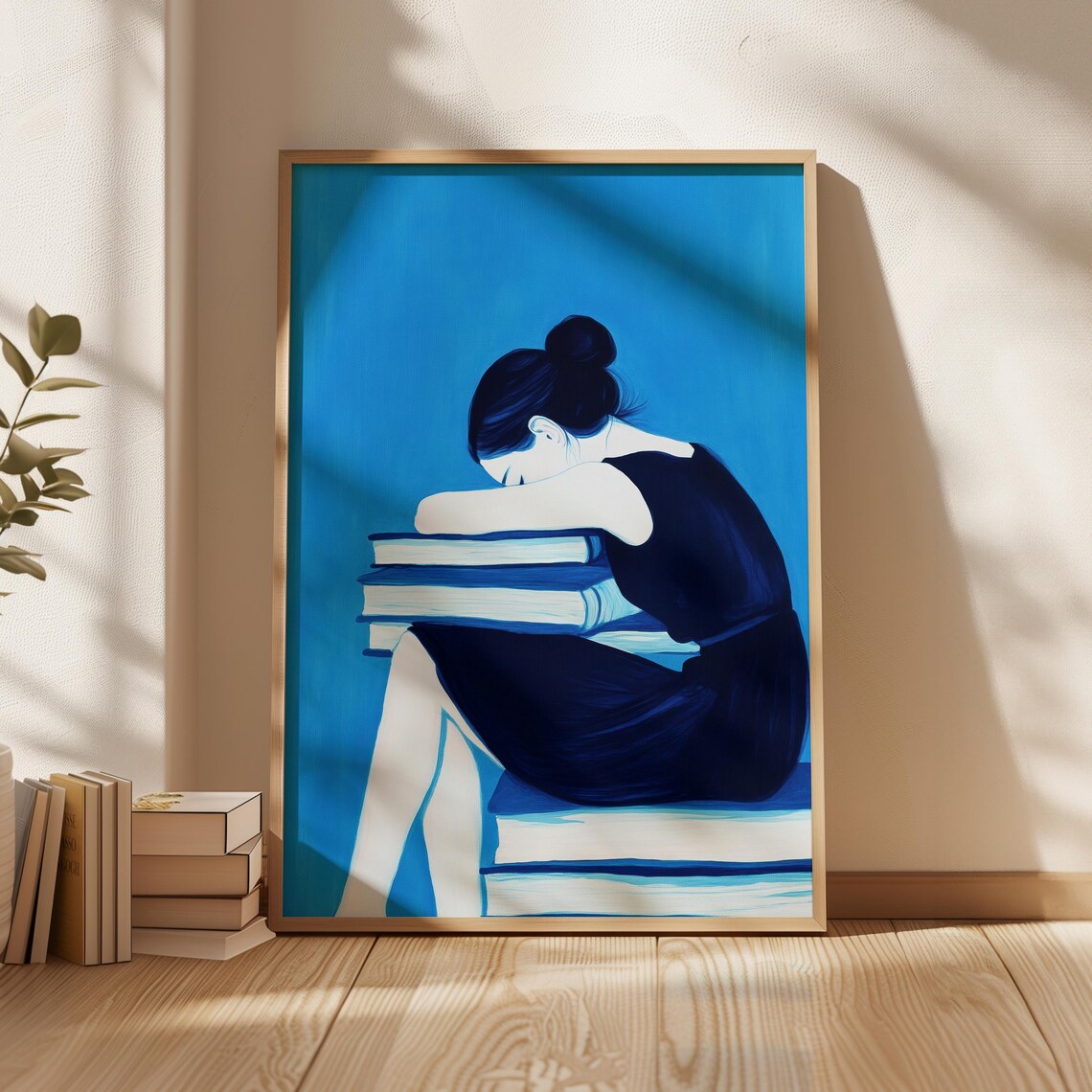 Blue Book Lover, Dreamy Literary Inspired Artwork