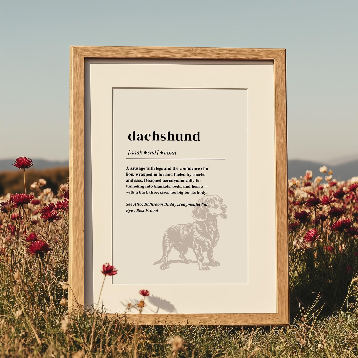 Dachshund Definition Funny Dictionary Style Wiener Dog Lover Poster