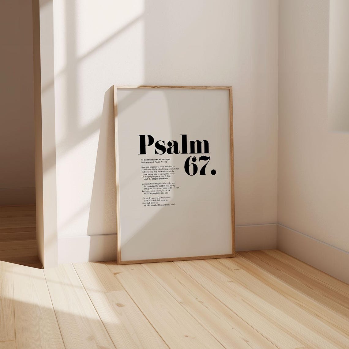 Psalm 67 Bible Verse Wall Art Minimalist Decor Christian Modern Scripture Poster Bold Typography Baptism Baby Shower Birthday Gift Idea - Image 2