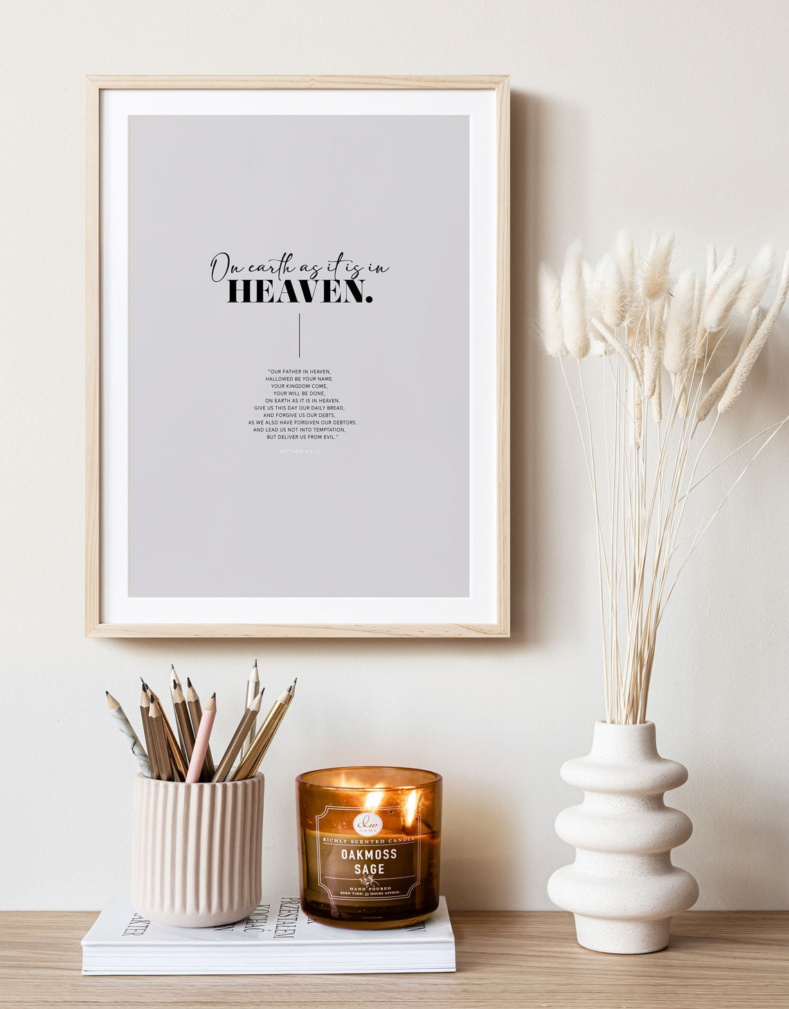 Matthew 6 On Earth As It Is In Heaven Lord's Prayer Verse Poster Decor - Image 4