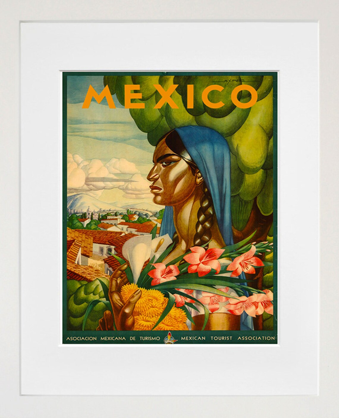 Mexico Travel Poster Print, Mexican Art Sign