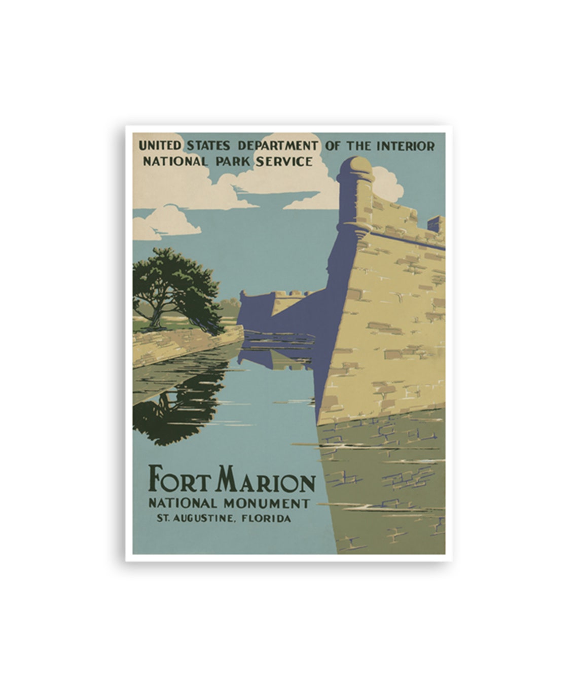 Fort Marion National Monument St. Augustine Florida Vintage Poster