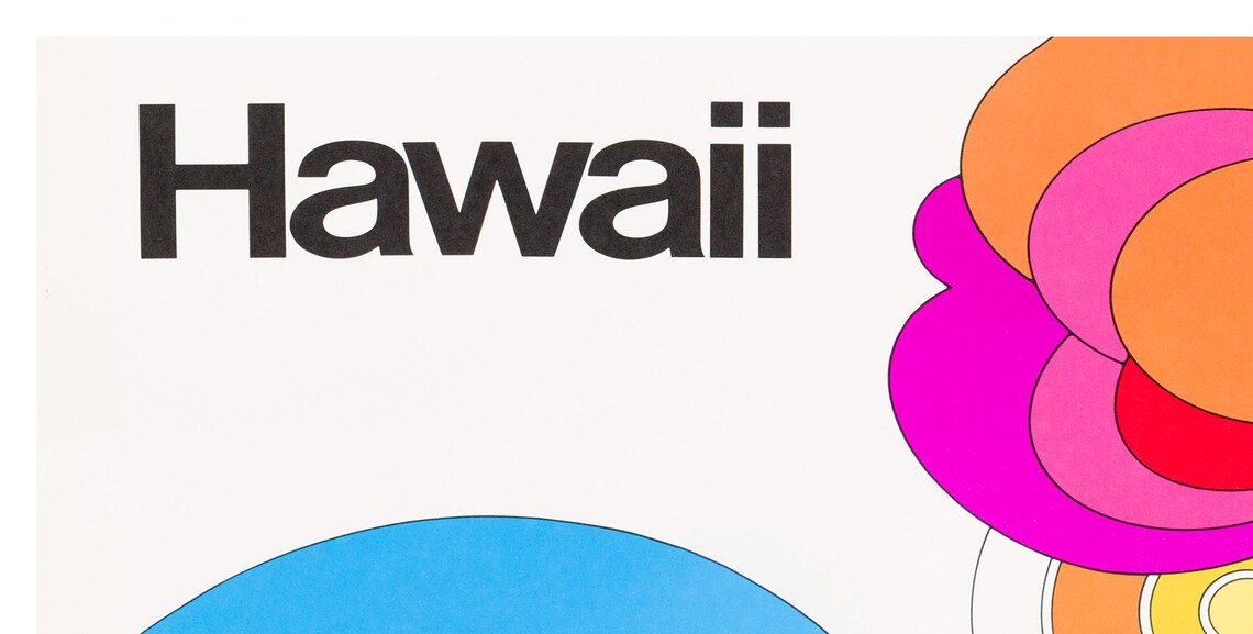 Hawaii Travel Poster Continental Airlines Art Print Xr3892a - Image 2