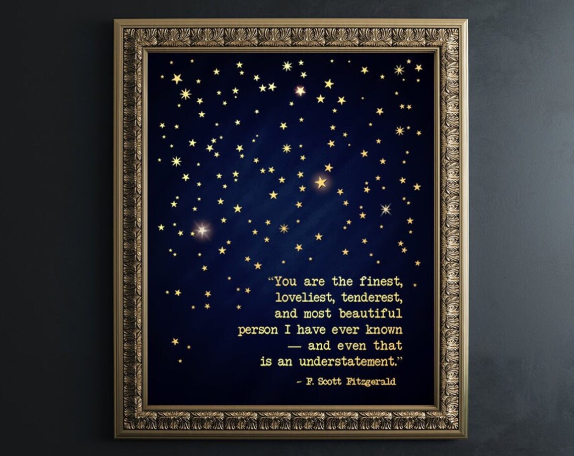 F. Scott Fitzgerald Great Gatsby Quote Poster