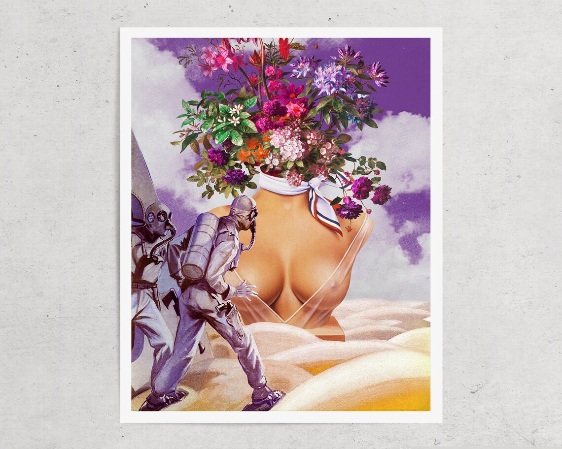 Vivid Dream Trippy Surreal Collage, Vintage Art Print - Image 2