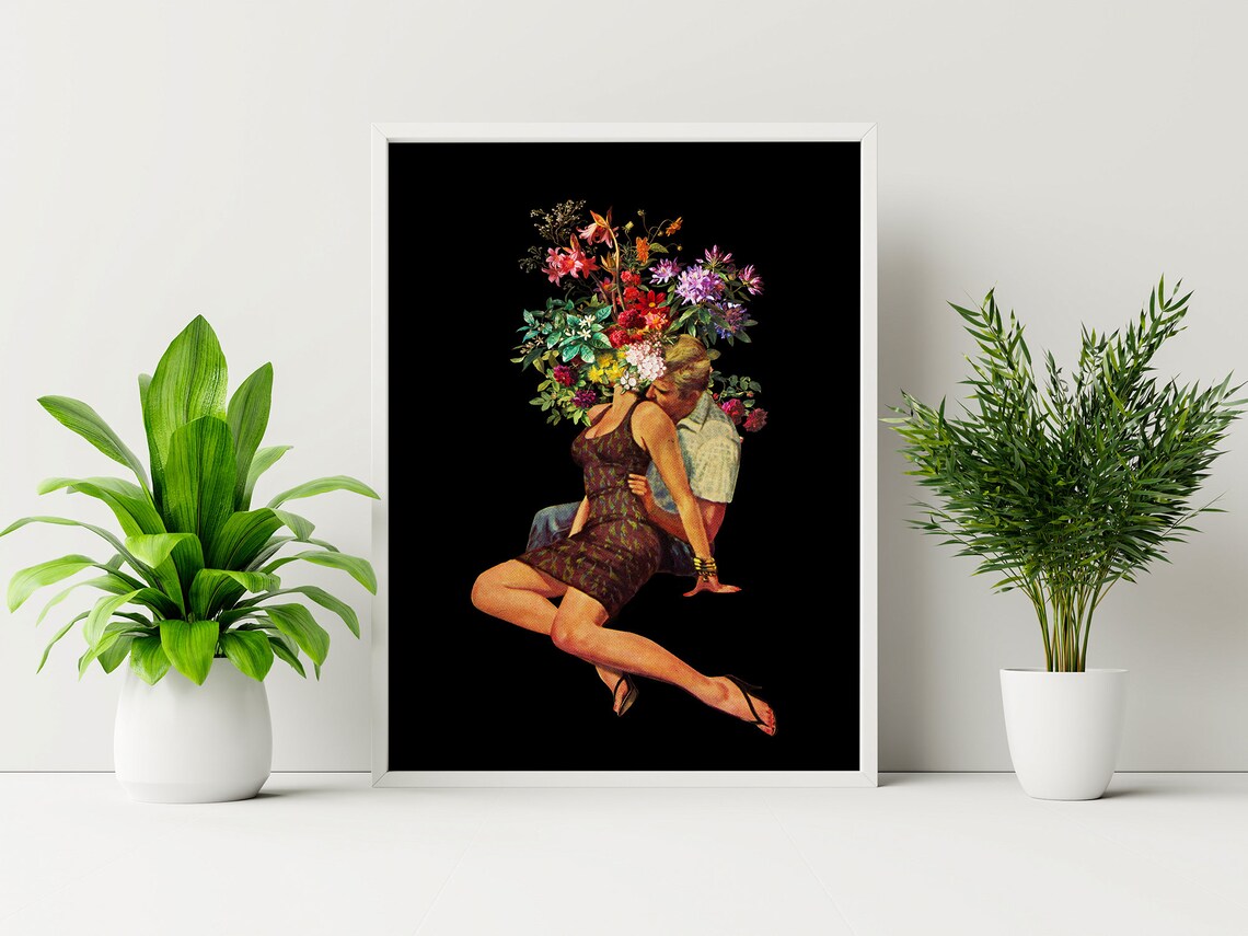 Retro Love Collage, Cosmic Vintage Art Print - Image 3