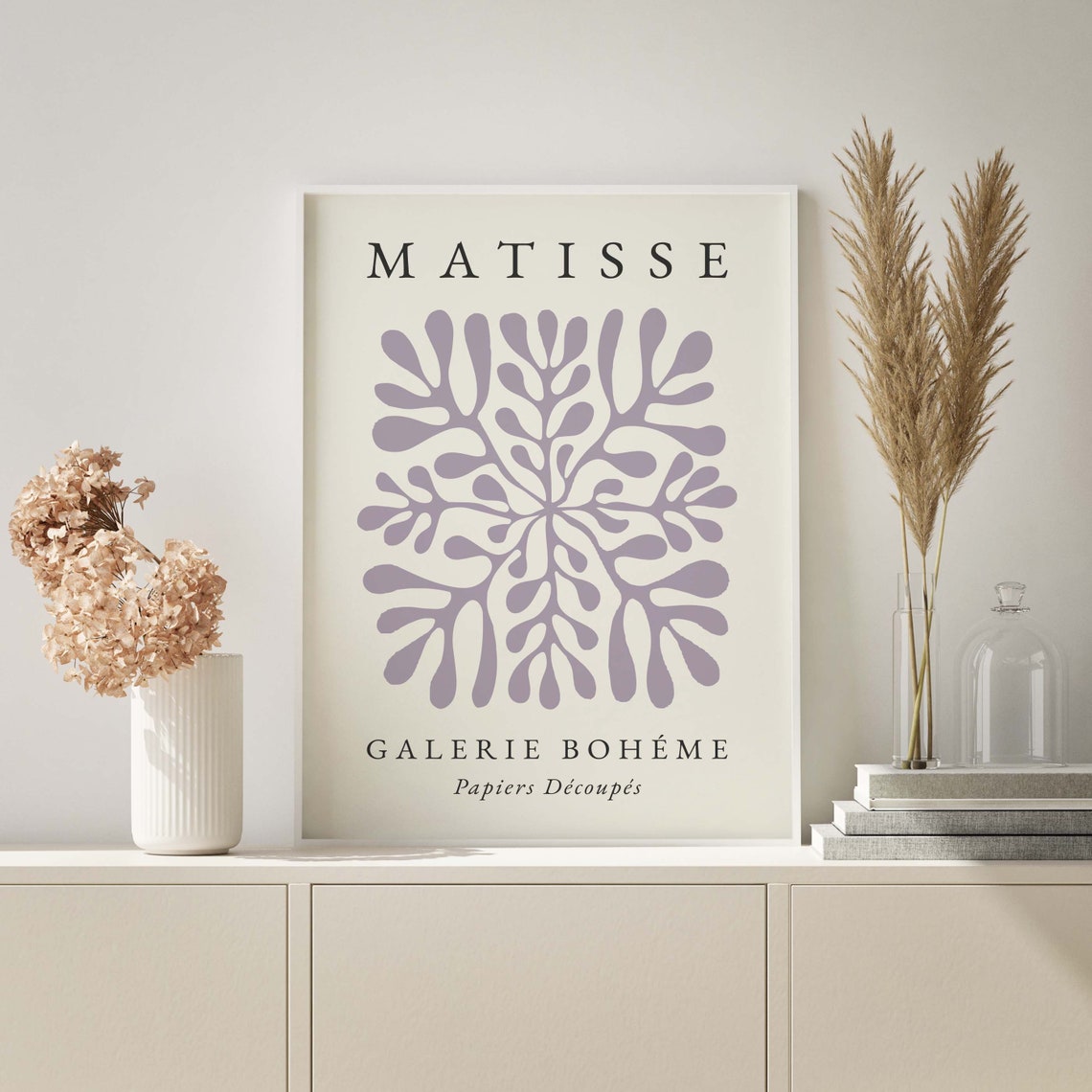 Matisse-Inspired Purple Minimalist Wall Art Print - Image 4