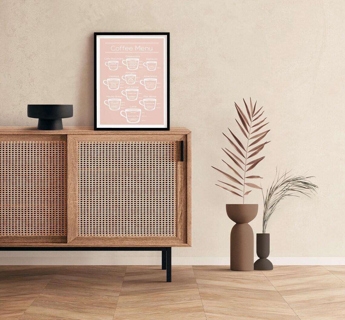 Coffee Menu Art Print, Kitchen Wall Art - Image 2