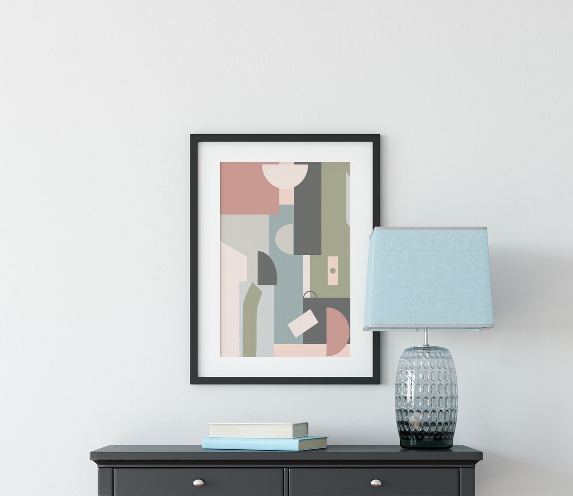 Geometric Abstract Art Print, Minimalist Wall Art - Image 2
