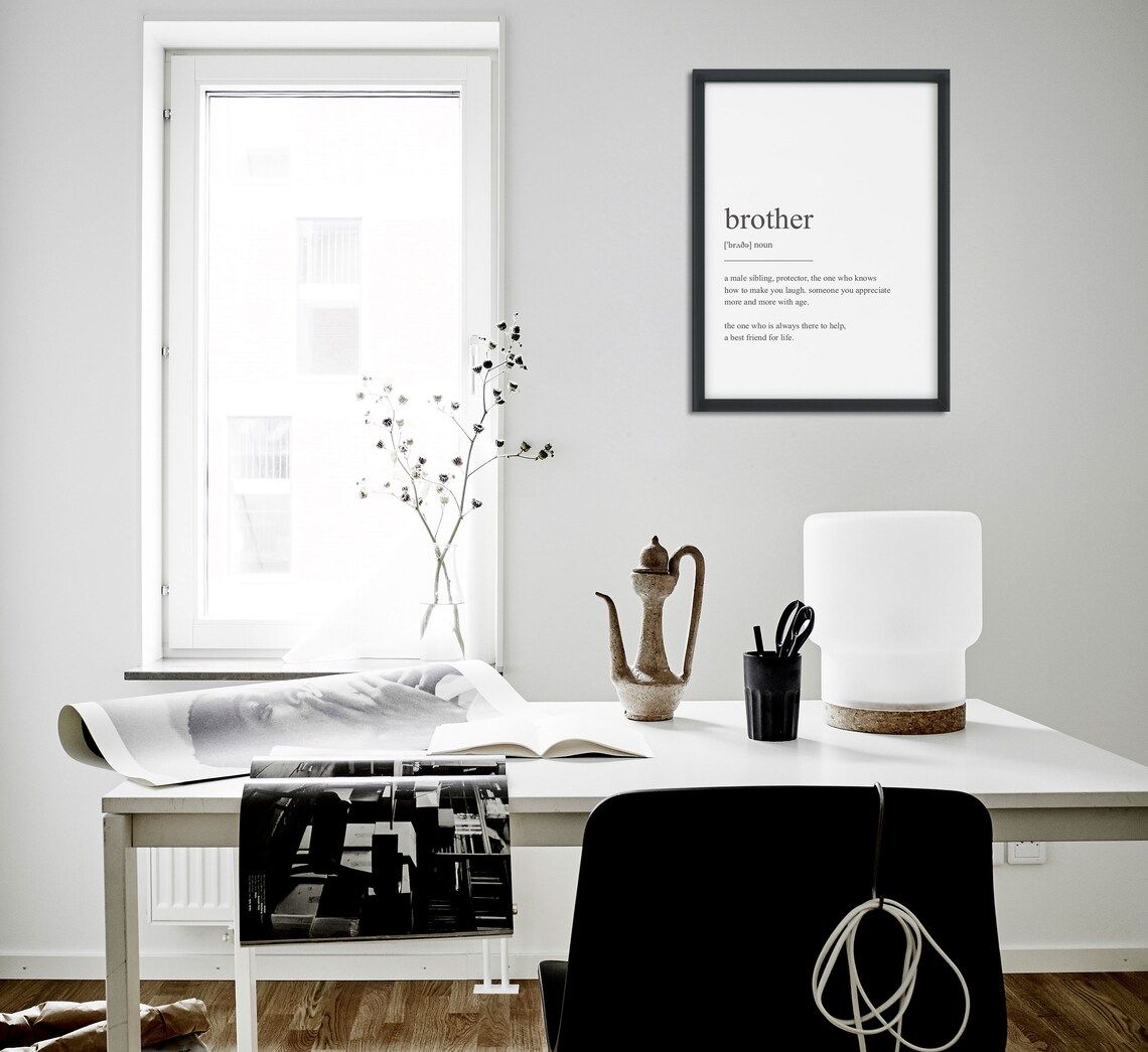 Brother Definition Minimalist Quote Art Print - Image 3