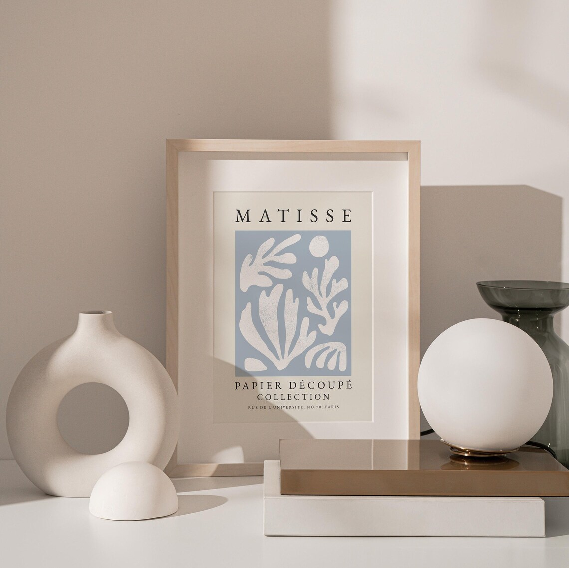 Matisse-Inspired Blue Boho Abstract Art Print - Image 3