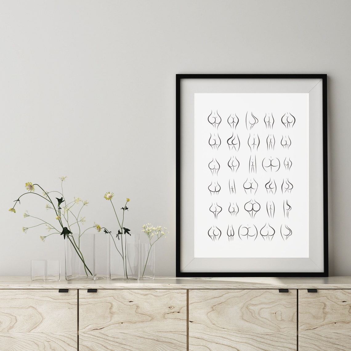 Body Positivity Bums Print, Funny Bathroom Poster - Image 3