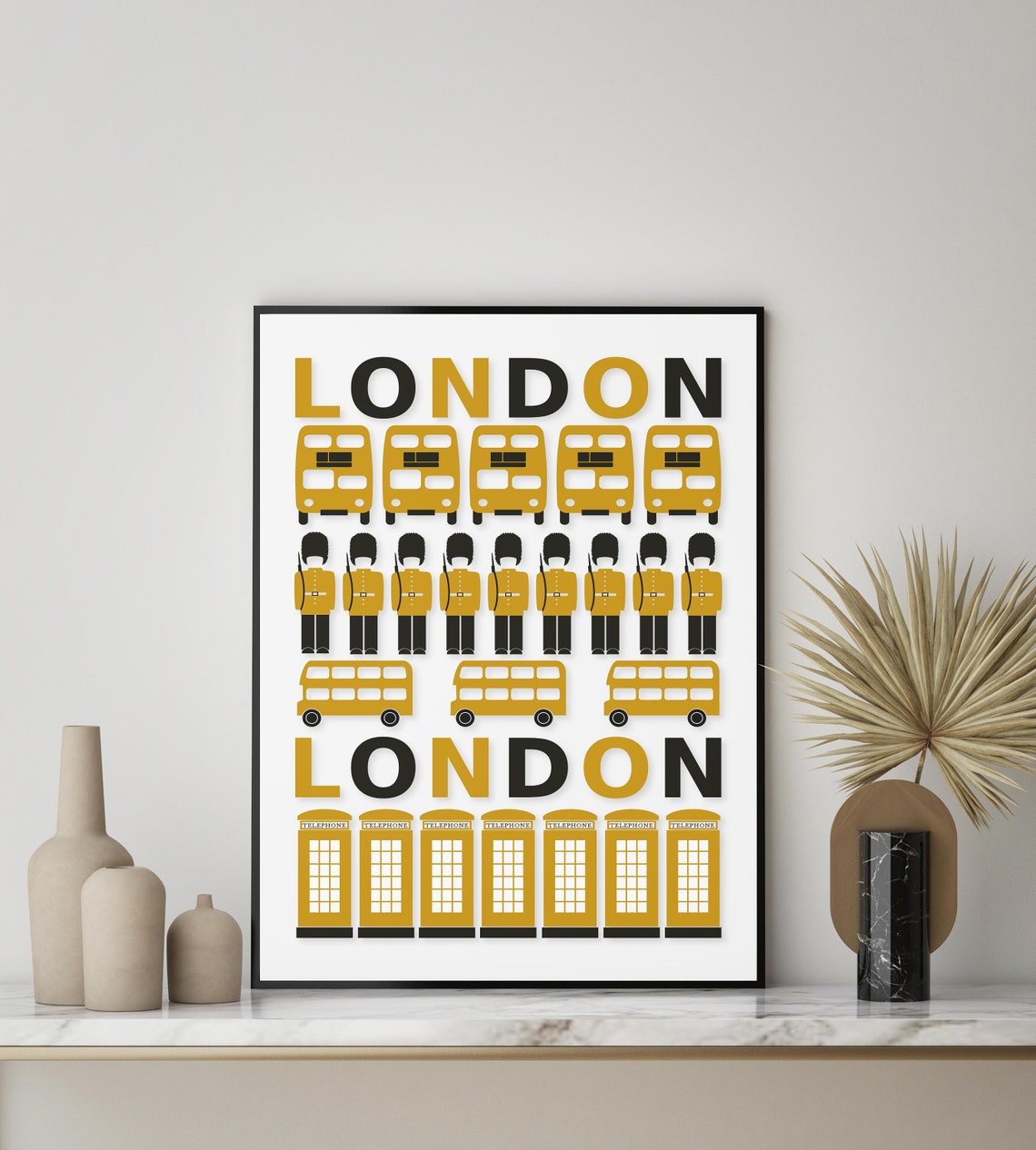 Yellow Print London London Wall Art Travel Print London Print Wall Art Print London Prints London Poster Yellow - Image 3