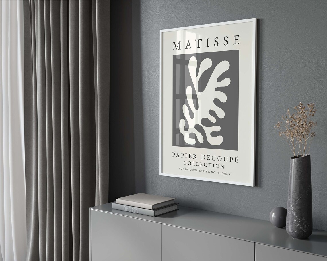 Henri Matisse Boho Art Print, Grey Wall Art - Image 4