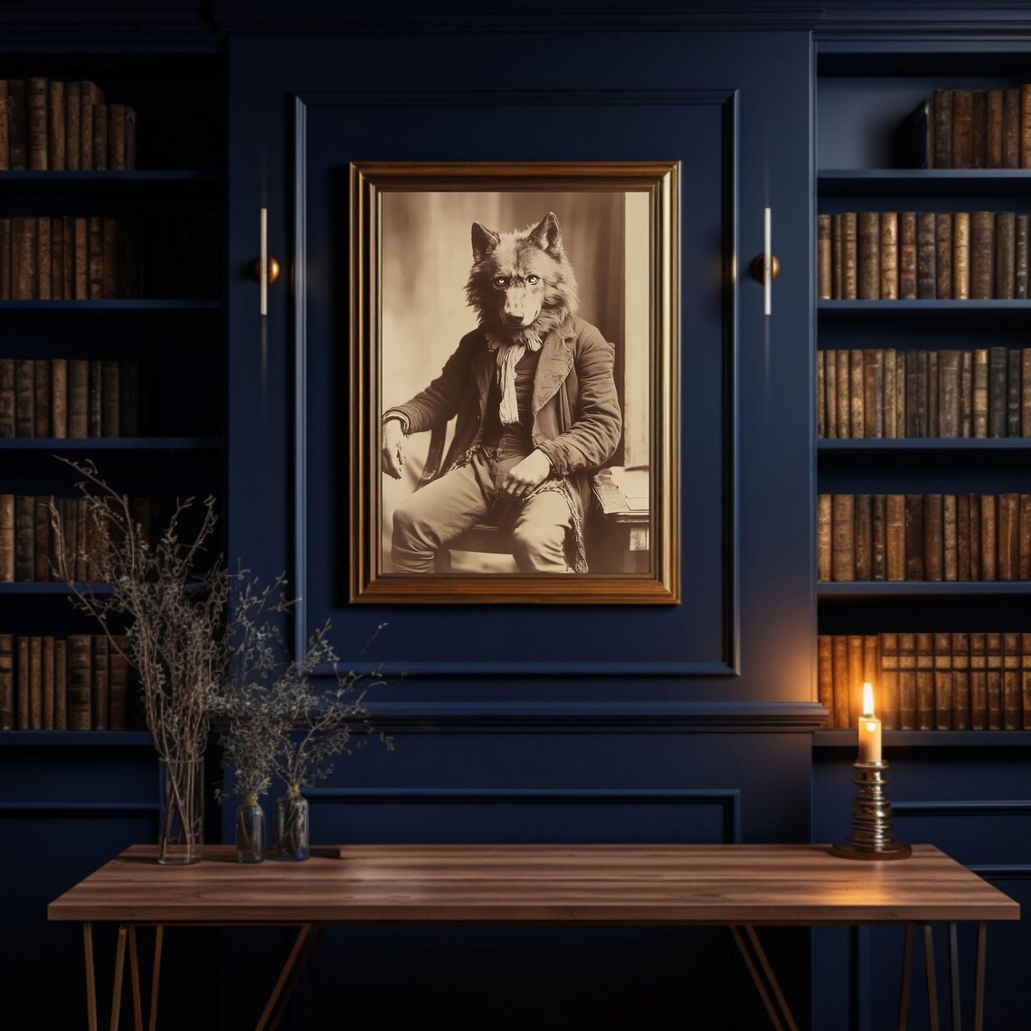 Werewolf In A Studio Vintage Photography Art Print - Image 3