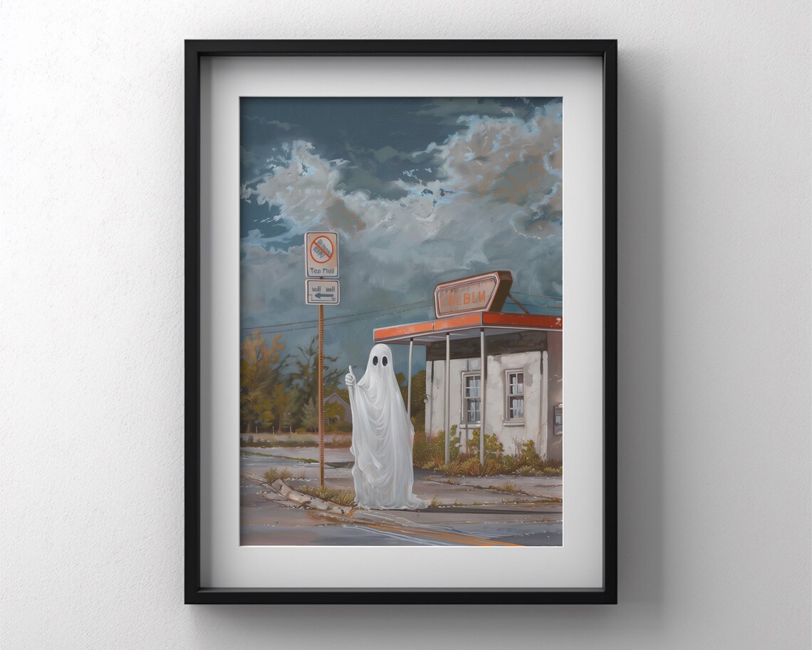 Ghost Painting Vintage Halloween Art Print - Image 3