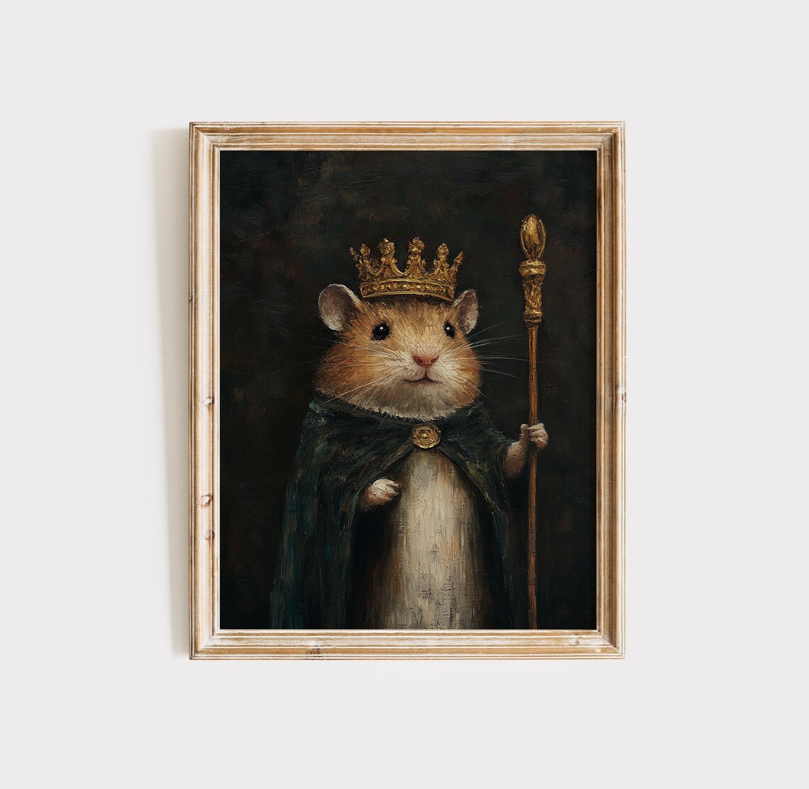 Hamster Anthro Dark Academia Wall Art Print - Image 3