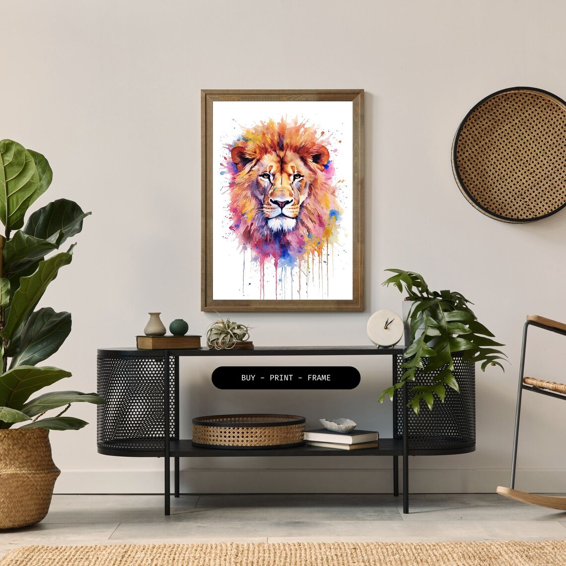 Lion Watercolor Art Print, Safari Decor - Image 2