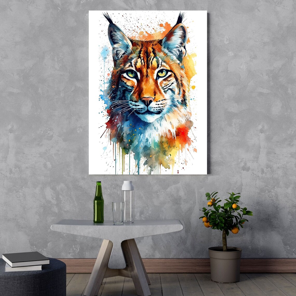 Bobcat Watercolor Art Print, Modern Nature Decor - Image 3
