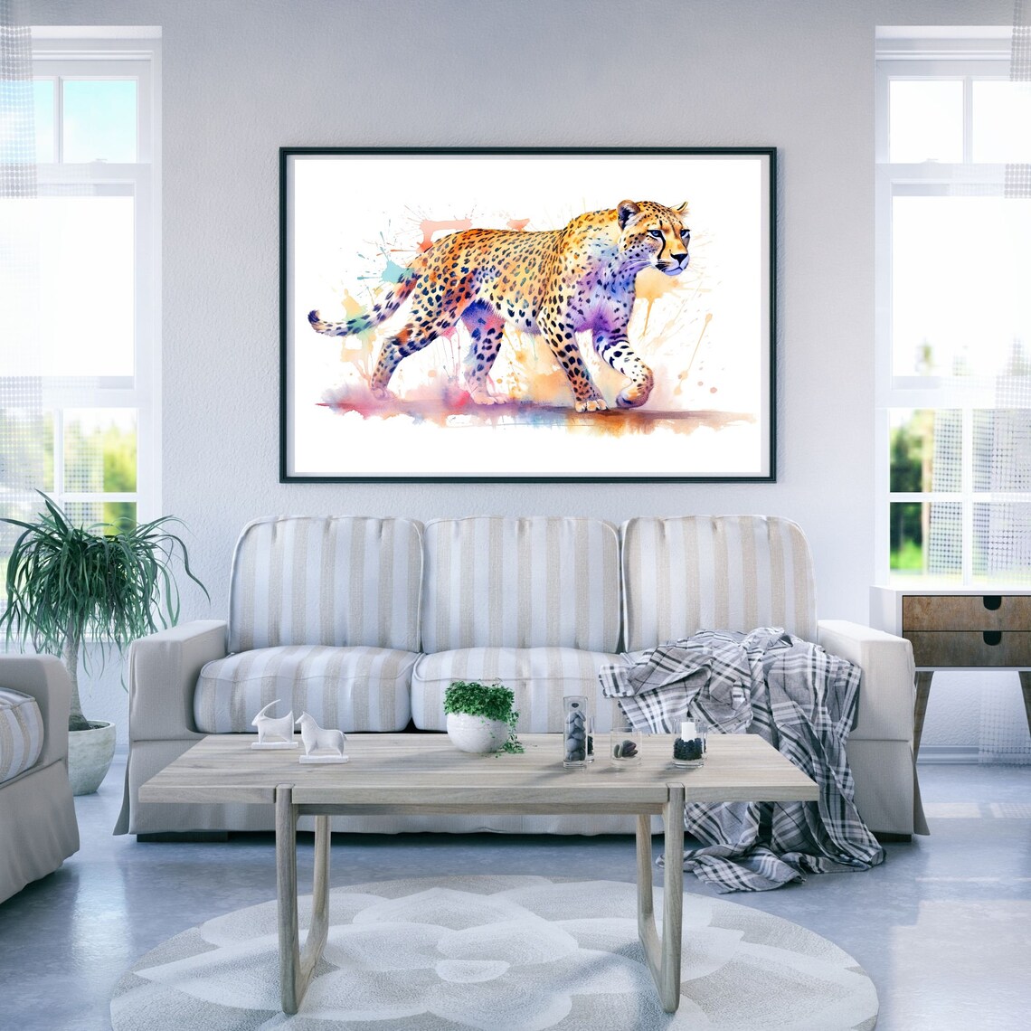 Cheetah Watercolor Art, Nursery Decor Poster - Image 2