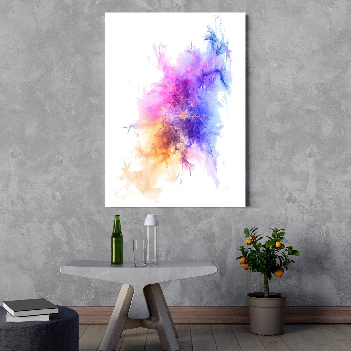 Lush Watercolor Fractal Abstract Home Decor - Image 3