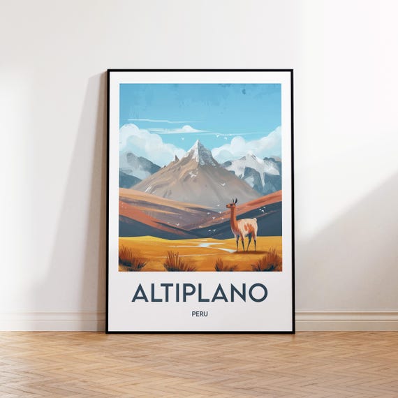 Altiplano Poster Art Print Peru Customizable Vintage Travel Gift