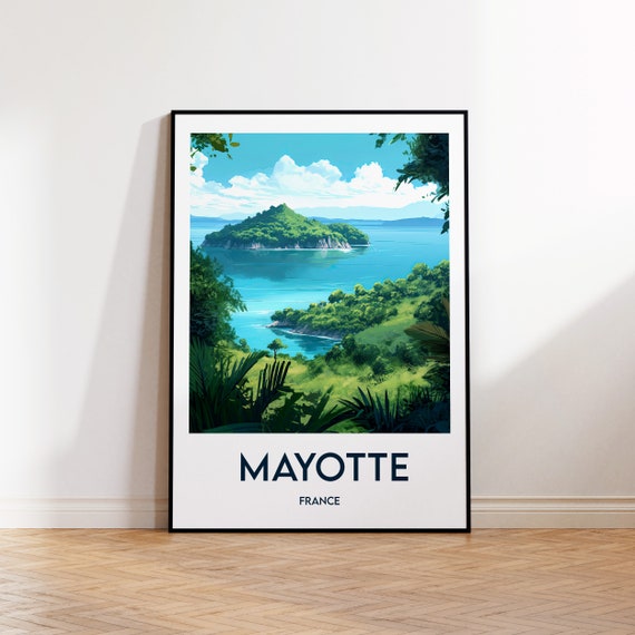 Mayotte Poster France Print Illustration Vintage Travel