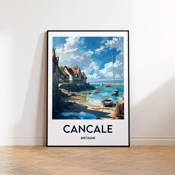 Cancale Poster Art Print France Illustration Brittany Gift Vintage Travel