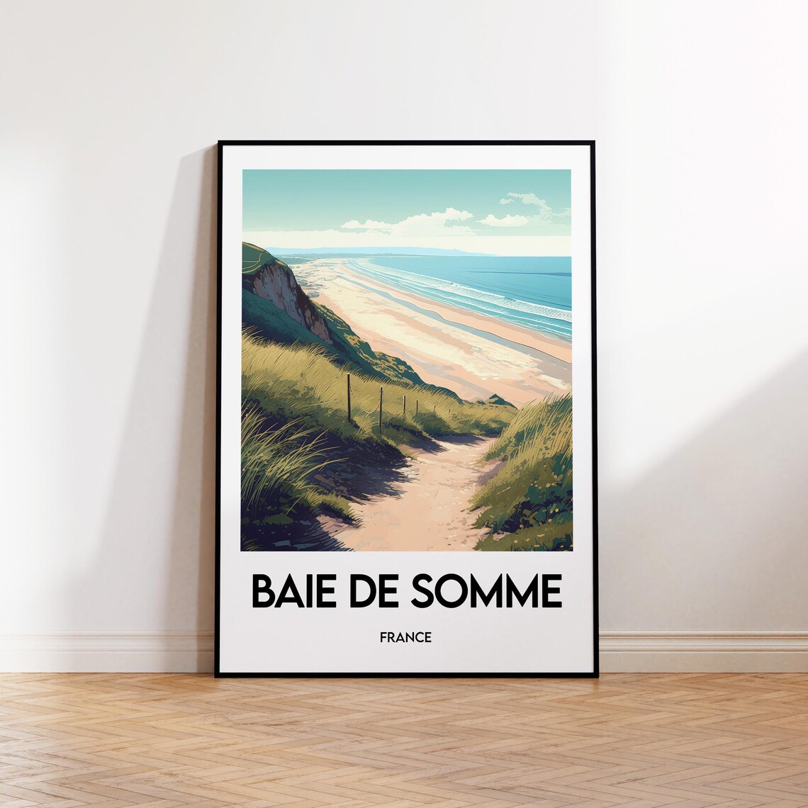 Serene Baie De Somme France Tranquil Beach Dune Path Travel Poster
