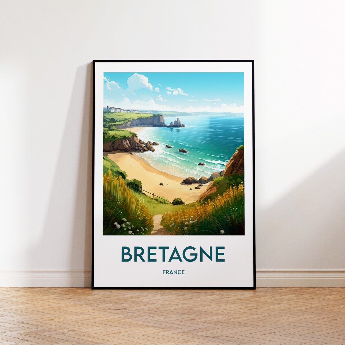 Brittany Travel Poster, Morbihan Retro Wall Art