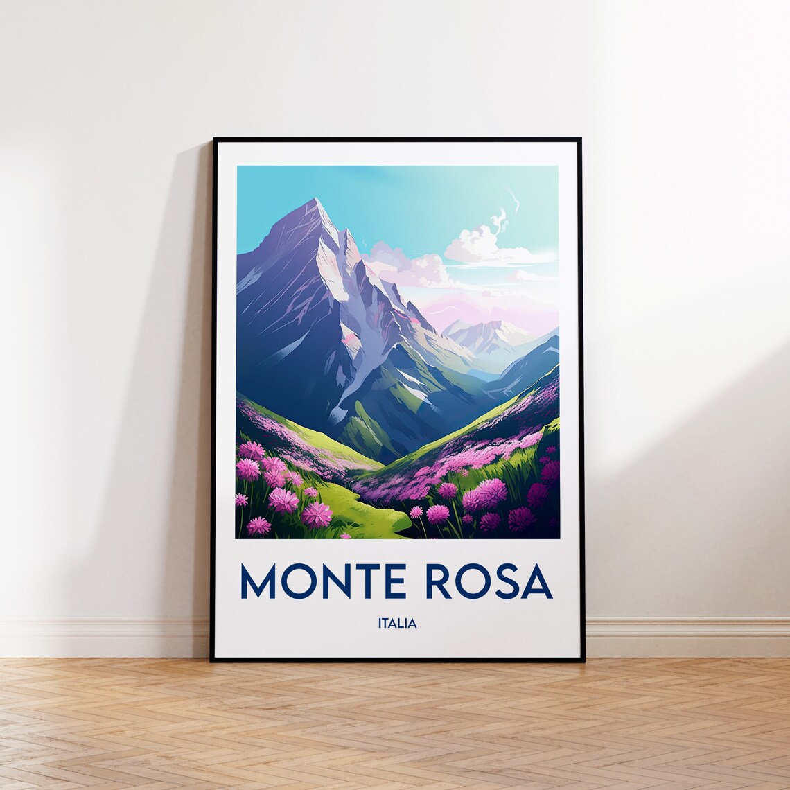 Monte Rosa Vintage Travel Poster, Italia Gift