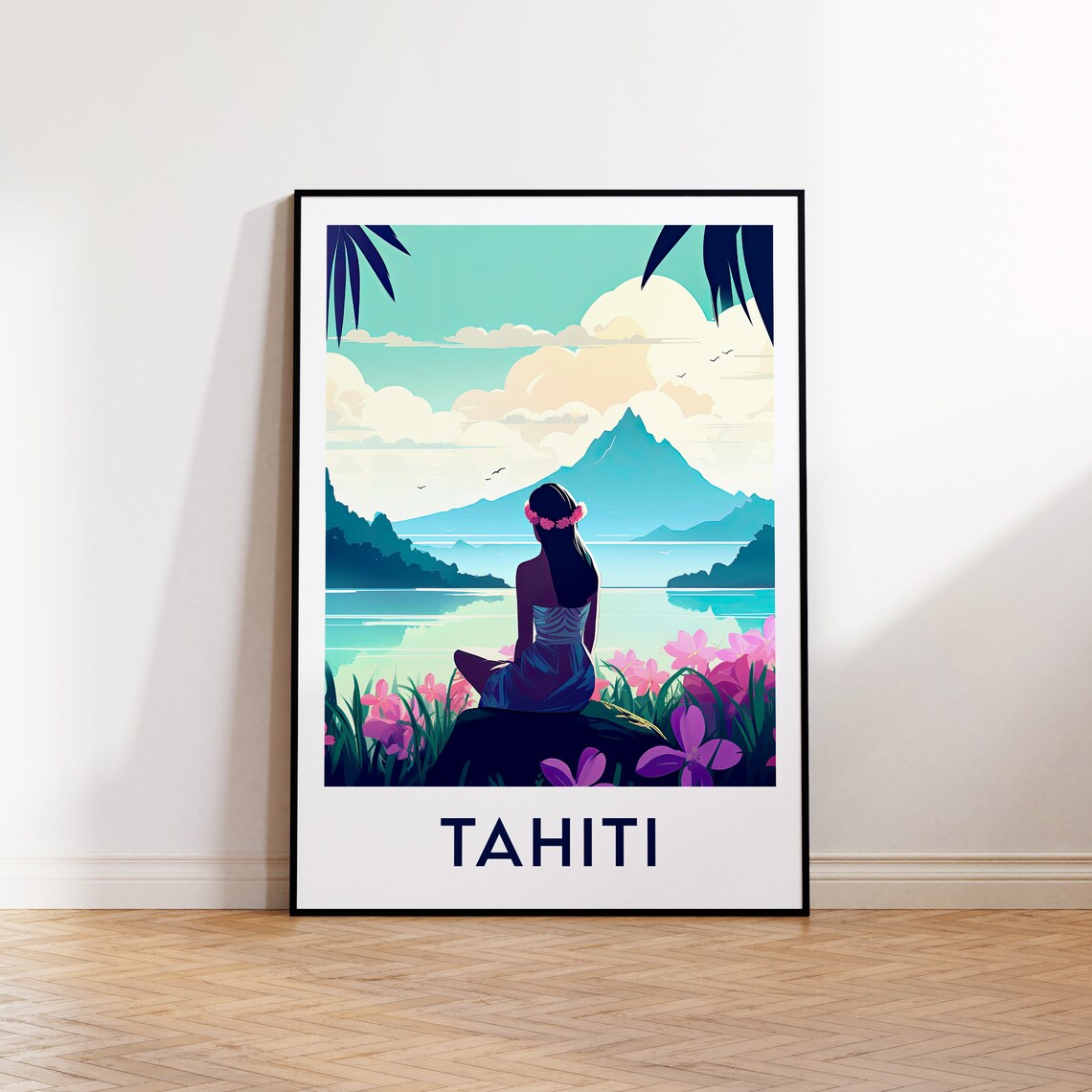 Tahiti Vintage Travel Poster, French Polynesia