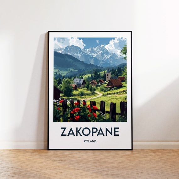 Zakopane Poster Art Print Illustration Poland Gift Vintage Travel