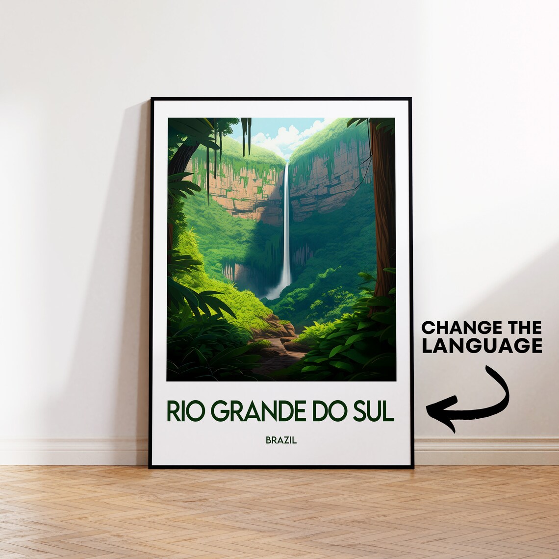 Rio Grande Do Sul Retro Travel Poster, Brasil